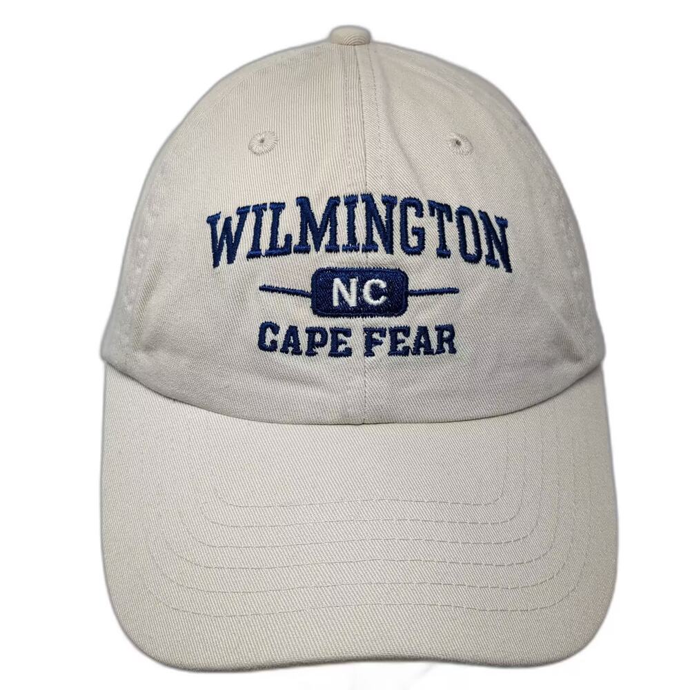 Royal Resortwear Baseball Cap Beige Blue OS Wilmington NC Cape Fear Cotton Hat